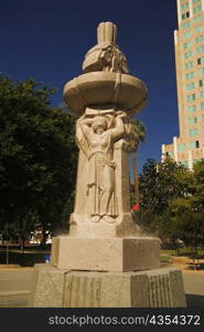 Water fountain in front of an office building