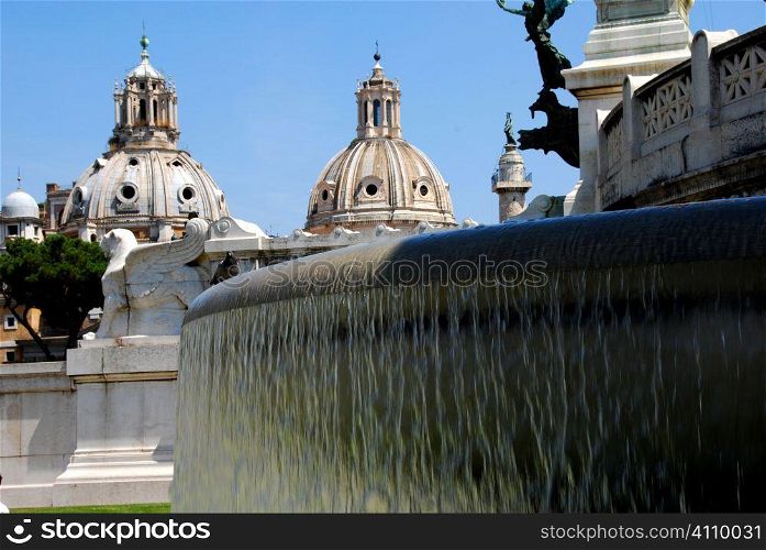 Water fountain in Venezia square, Rome, Italy