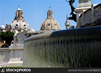 Water fountain in Venezia square, Rome, Italy