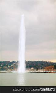 Water Fountain (Jet d&rsquo;Eau) in Geneva, Switzerland