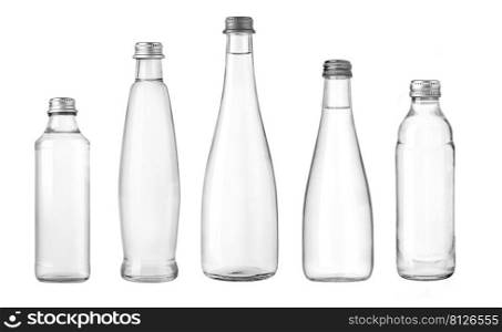 water glass bottle isolated on white background