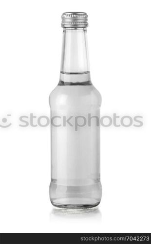water glass bottle isolated on white with clipping path