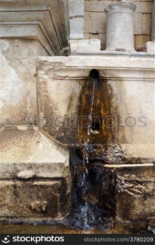 Water in fountain Nimfenum in Sagalassos in Turkey