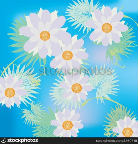 Water lillies illustration, vector art
