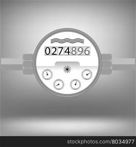 Water Meter Icon Isolated on Grey Background. Devise for Measuring Water Cosumption.. Water Meter. Device for Measuring Water Cosumption