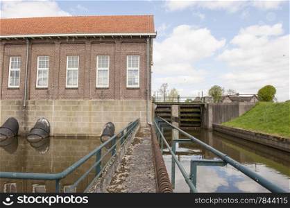 Water outlet and sluice of historical Dutch pumping station