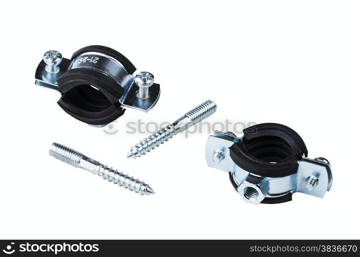 water pipe fixers isolated on white background