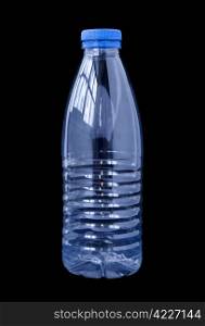 water plastic bottle isolated on black background with clipping path. Plastic Bottle