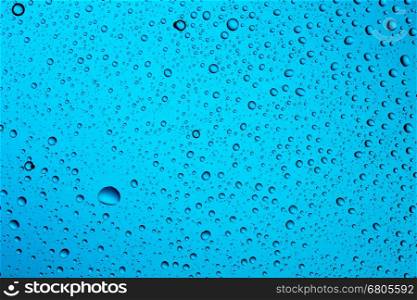 Water raindrops nano effect on a blue background
