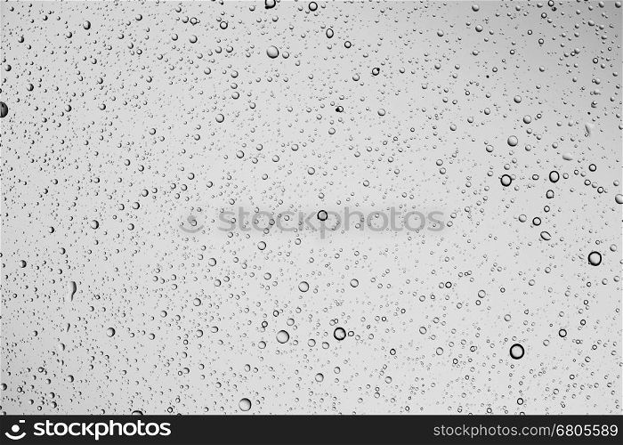 Water raindrops nano effect on a glass background