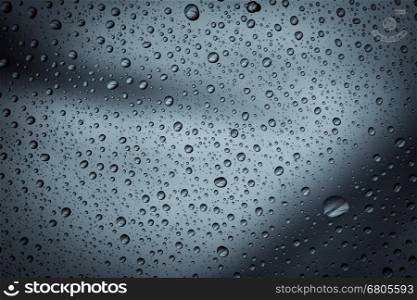 Water raindrops nano effect on a glass background