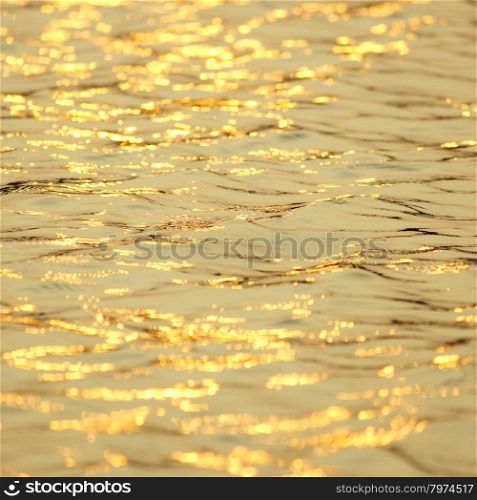 Water reflection at sunset