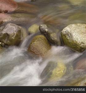 Water rushing over rocks