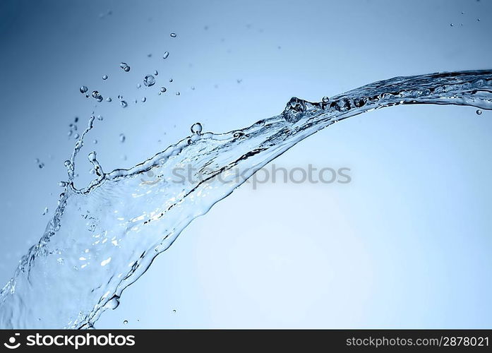 Water splash and bubbles. falling water