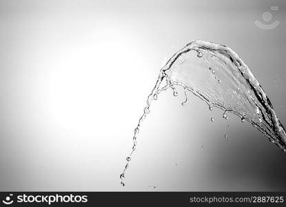 Water splash and bubbles. falling water