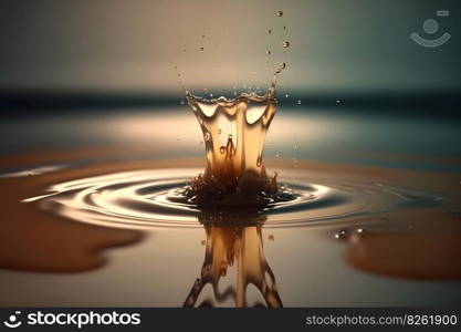 Water splash. Falling drop of rain. Neural network AI generated art. Water splash. Falling drop of rain. Neural network AI generated