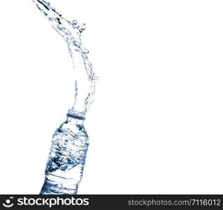 Water splash from a plastic bottle