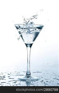 Water splash in martini glass