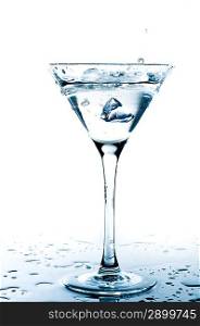 Water splash in martini glass