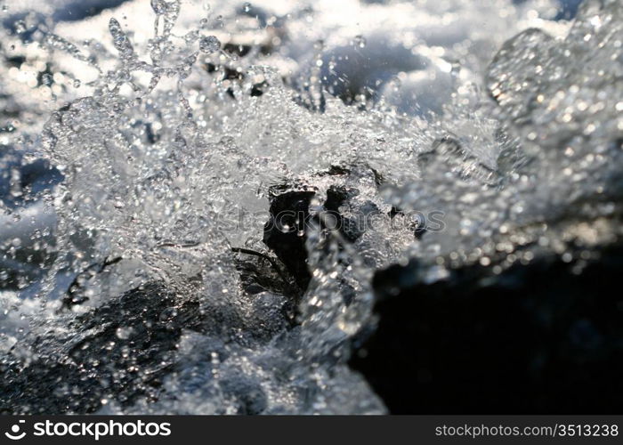 water splash in river nature