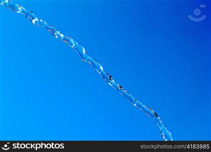 water splash line in blue sky background