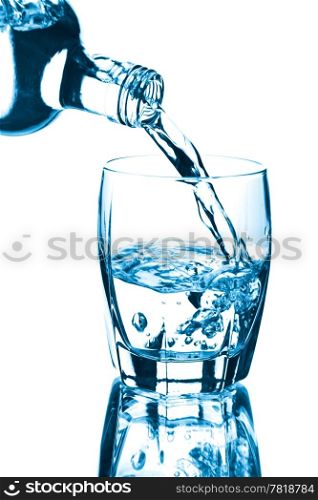water splashing into glass isolated