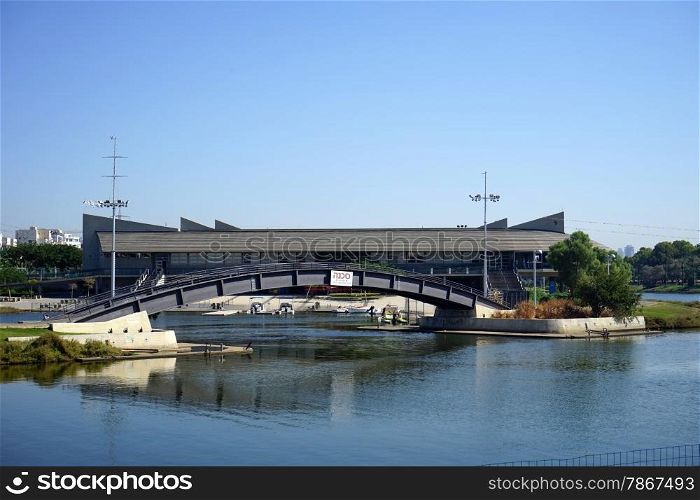 Water stadion near Yarkon river in Tel Aviv, Israel
