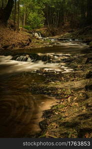 Water stream of Lourido river in the park of the Estalisnau fountain in Maceda - Ovar, Portugal.