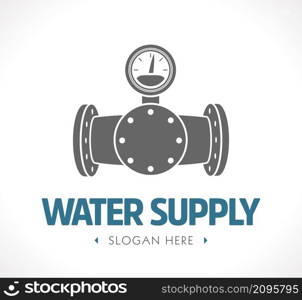 Water supply and sewage system - concept logo