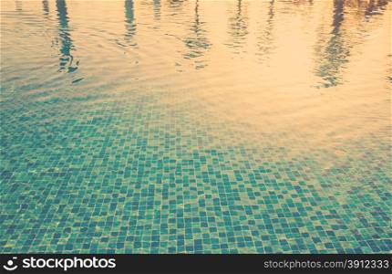 Water surface background in outdoor pool near sea, tinted photo