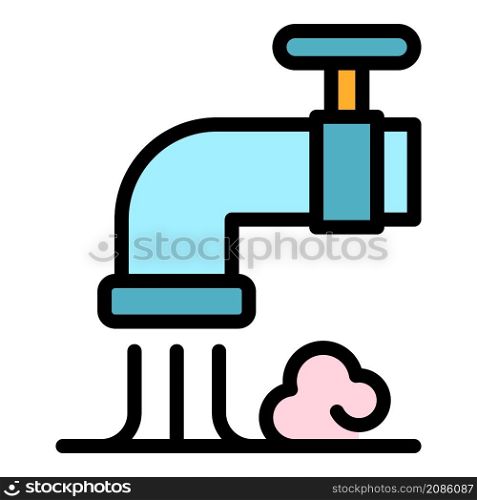 Water tap icon. Outline water tap vector icon color flat isolated. Water tap icon color outline vector