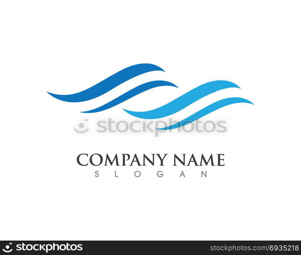 Water Wave symbol and icon. Water Wave symbol and icon Logo Template vector