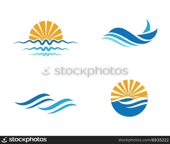 Water Wave symbol and icon. Water Wave symbol and icon Logo Template vector