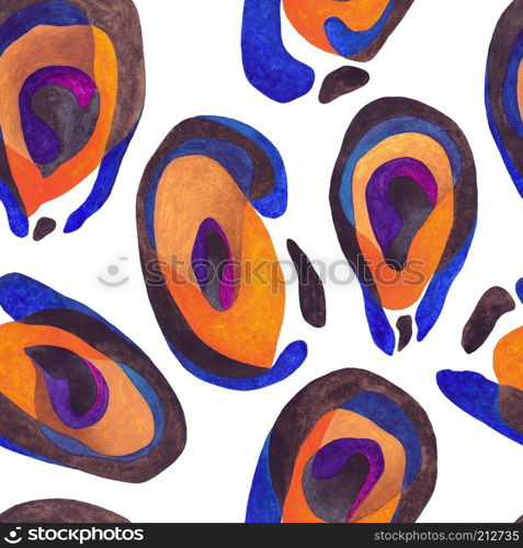 Watercolor abstract animal spots seamless pattern. Hand painted stains trendy background for surface design, textile, wrapping paper, wallpaper, phone case print, fabric.. Abstract animal print seamless pattern. Hand painted watercolor cheetah skin texture for surface design, textile, wrapping paper, wallpaper, phone case, fabric.