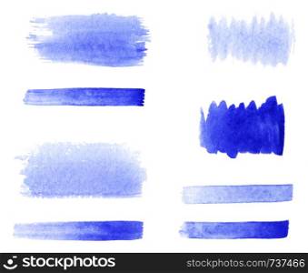 Watercolor abstract background for web and print. Hand made for backdrop decoration. Vintage and retro style. Art style design. Paint illustration with rough brush strokes. Color splash on white background.