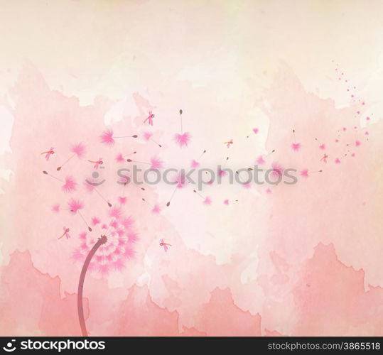 watercolor Blossom dandelions background