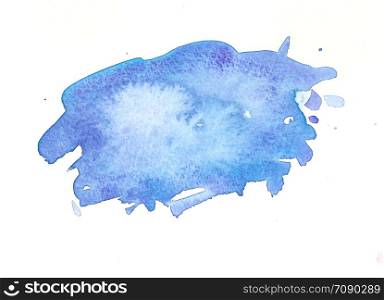 watercolor blue label, background