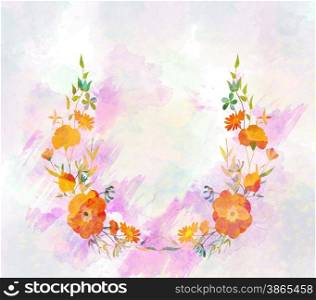 watercolor botanical flower background