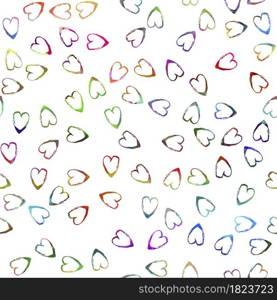 Watercolor Brush Heart Seamless Pattern Love Grange Hand Painted Design in Rainbow Color. Modern Grung Collage Background for kids fabric and textile.. Watercolor Brush Heart Seamless Pattern Love Grange Hand Painted Design in Rainbow Color. Modern Grung Collage Background for kids fabric and textile