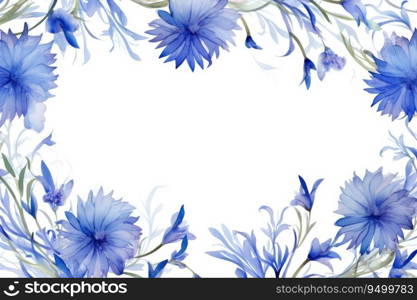Watercolor cornflower frame