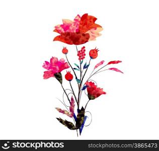 Watercolor Cosmos flowers