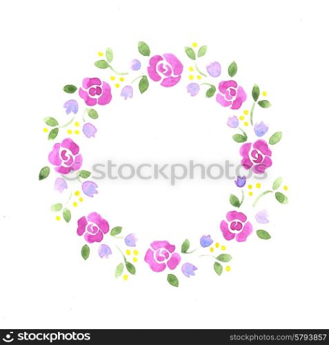 Watercolor decorative floral element on a white background