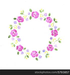 Watercolor decorative floral element on a white background