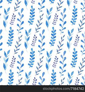 Watercolor floral seamless pattern. Bright blue background. Can be used for wrapping paper and fabric design. Watercolor floral seamless pattern. Bright blue background. Can be used for wrapping paper and fabric design.