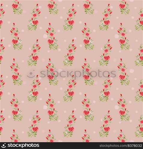 Watercolor floral seamless pattern. Pattern of flowers. Floral design for covers, textiles, scrap booking, stationery and more. Watercolor red roses. Watercolor floral seamless pattern. Pattern of flowers. Floral design for covers, textiles, scrap booking, stationery and more. Watercolor red roses.