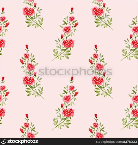 Watercolor floral seamless pattern. Pattern of flowers. Floral design for covers, textiles, scrap booking, stationery and more. Watercolor red roses. Watercolor floral seamless pattern. Pattern of flowers. Floral design for covers, textiles, scrap booking, stationery and more. Watercolor red roses.