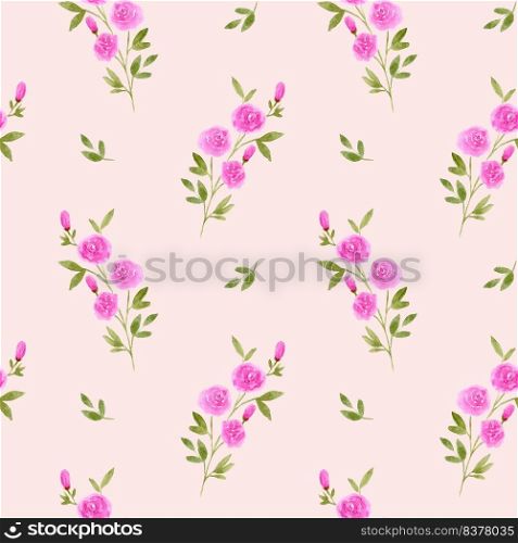 Watercolor floral seamless pattern. Pattern of meadow flowers. Floral design for covers, textiles, scrap booking, stationery and more. Watercolor pink rose. Watercolor floral seamless pattern. Pattern of meadow flowers. Floral design for covers, textiles, scrap booking, stationery and more. Watercolor pink rose.