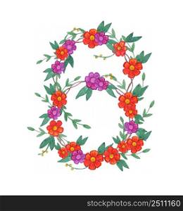Watercolor flower wreath. Isolated illustration on white background. Organic and natural concept.