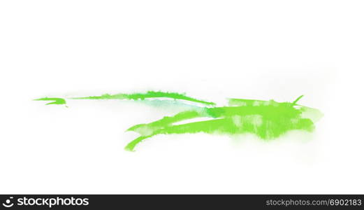 Watercolor Green color splash on black background
