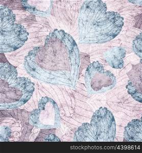 Watercolor Grunge Background With Pink And Blue Leaves